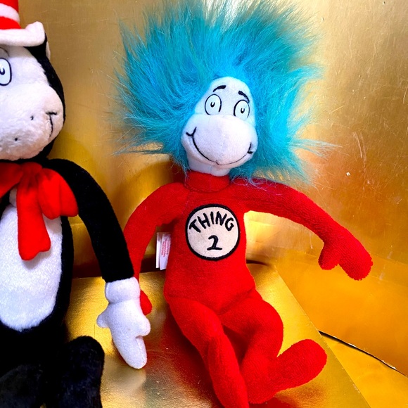 DR SEUSS VTG 2003 CAT IN THE HAT & THING 2 PLUSH OFFICIAL MOVIE MERCHANDISE - Picture 2 of 12